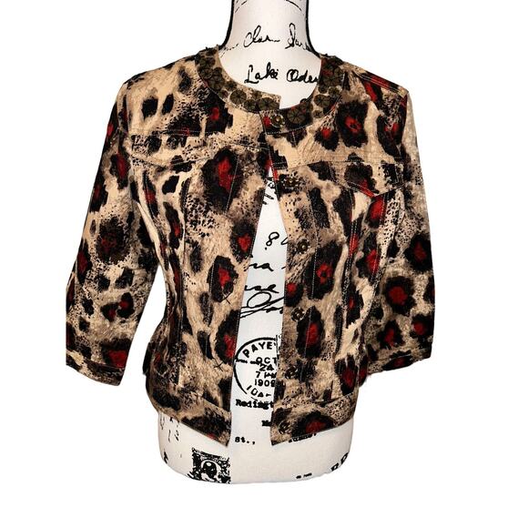 Ruby Rd petite tops / Gorgeous Top Red, Browns- Size Petite 8- NWT- $64 - Picture 2 of 15